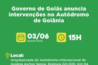 O que vai mudar no Autódromo de Goiânia? Governo de Goiás anuncia intervenções e convoca coletiva às 15h