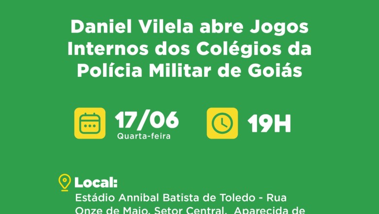 Daniel Vilela abre Jogos da PM de Goiás em Aparecida; 1,5 mil estudantes entram em ação nesta quarta (17/6)
