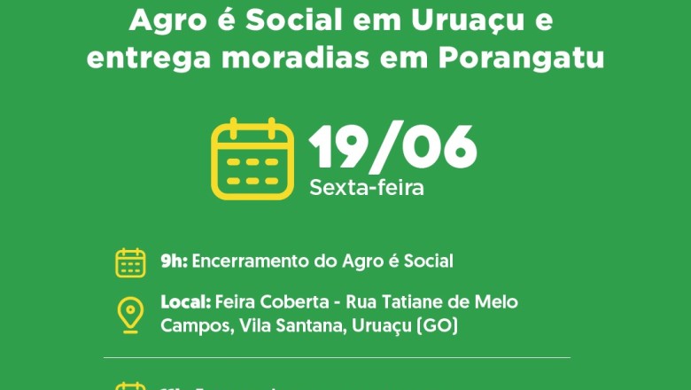 R$ 3 milhões em fomento rural e 48 casas a custo zero marcam agenda de Daniel Vilela nesta sexta (19/6)