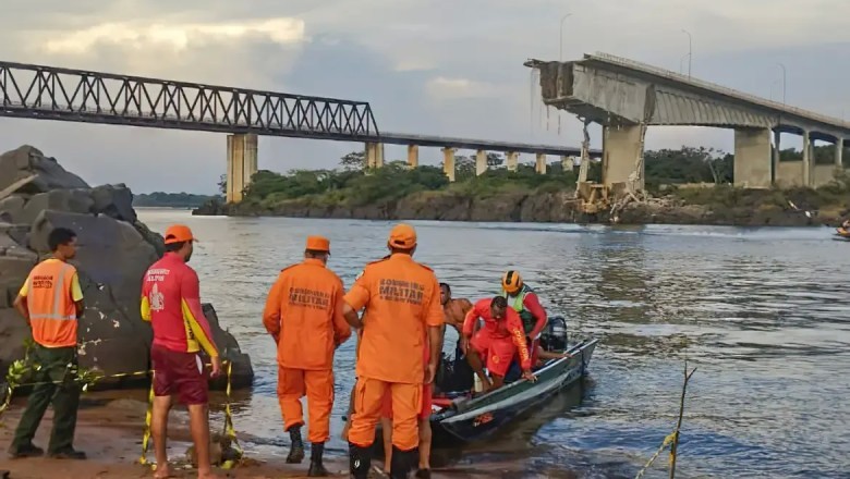 Sobe para 14 o número desaparecidos após queda de ponte