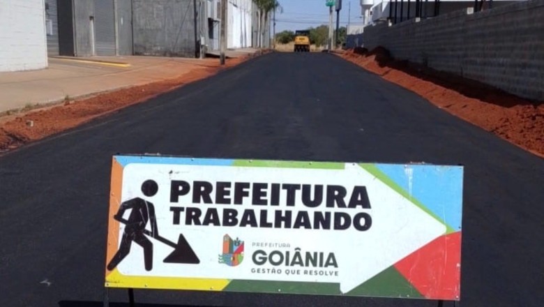 Parque Oeste Industrial recebe 13 mil m² de asfalto em Goiânia nesta sexta (29/5)