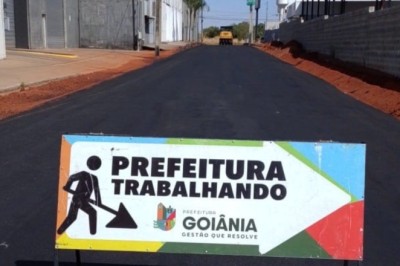 Parque Oeste Industrial recebe 13 mil m² de asfalto em Goiânia nesta sexta (29/5)