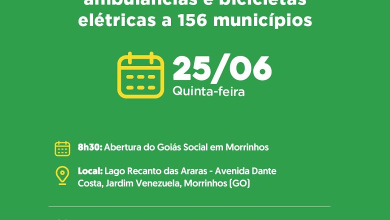 Daniel Vilela entrega 170 veículos e 700 bicicletas elétricas a 156 municípios nesta quinta; veja horários e locais