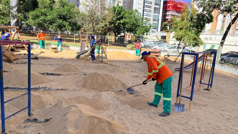 Suspeita de contaminação acelera troca da areia do parquinho na Praça das Artes em menos de 10 horas