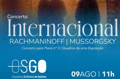 Rachmaninoff nº 3 gratuito em Goiânia neste domingo (9/8); ‘Quadros de uma Exposição’ completa o programa