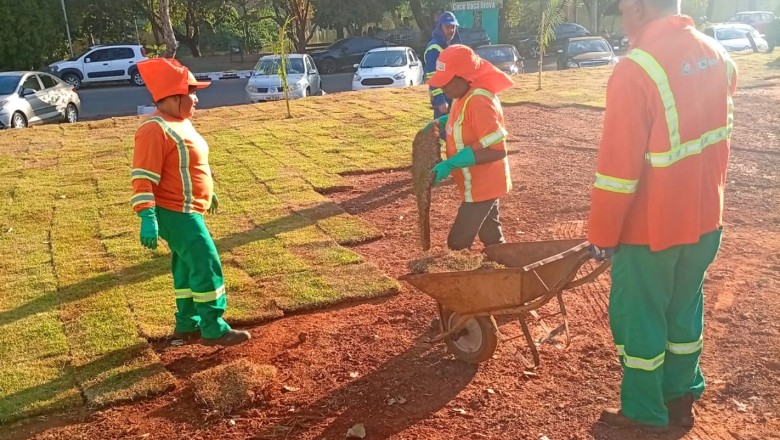 Antes baldio, terreno de quase 7 mil m² em frente ao Vaca Brava recebe 50 palmeiras e novo estacionamento; entrega nos próximos dias