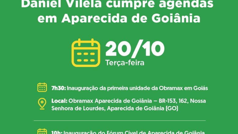 Daniel Vilela inaugura unidade da Obramax e novo Fórum Cível em Aparecida de Goiânia