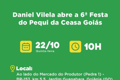 6ª Festa do Pequi reúne cultura, gastronomia e ações sociais com abertura de Daniel Vilela em Goiânia